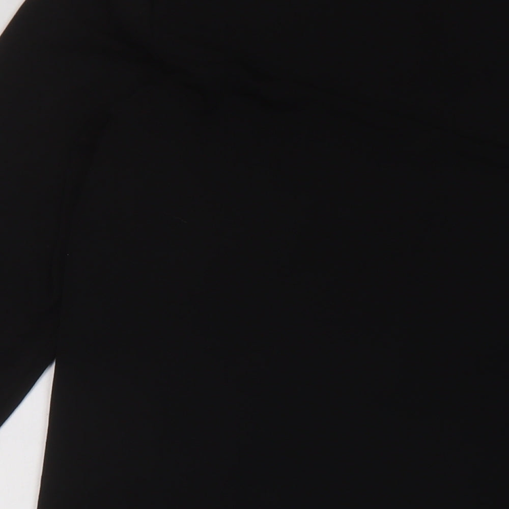 H&M Womens Black Polyester Tunic Blouse Size M Round Neck