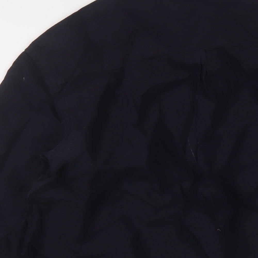 Bayrue Womens Blue Polyester Basic Blouse Size 2XL Collared