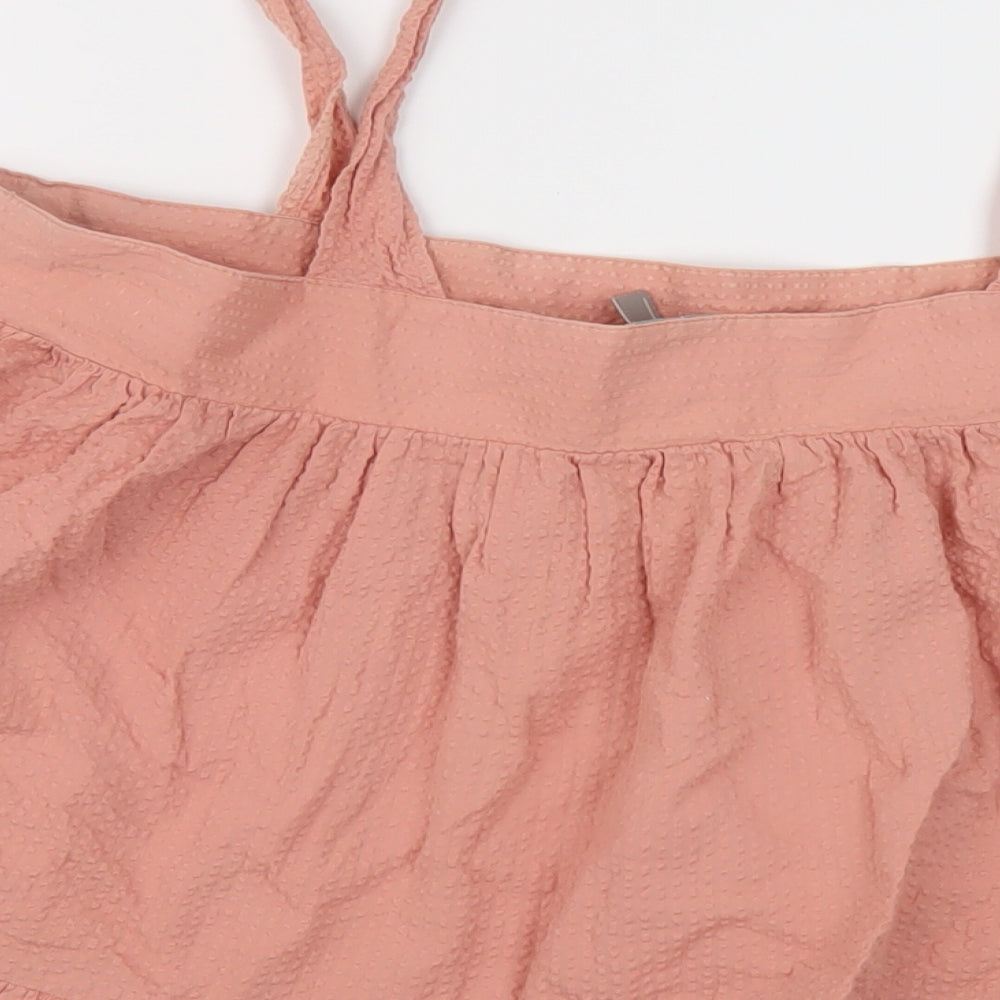 ASOS Womens Pink Cotton Basic Blouse Size 16 Square Neck