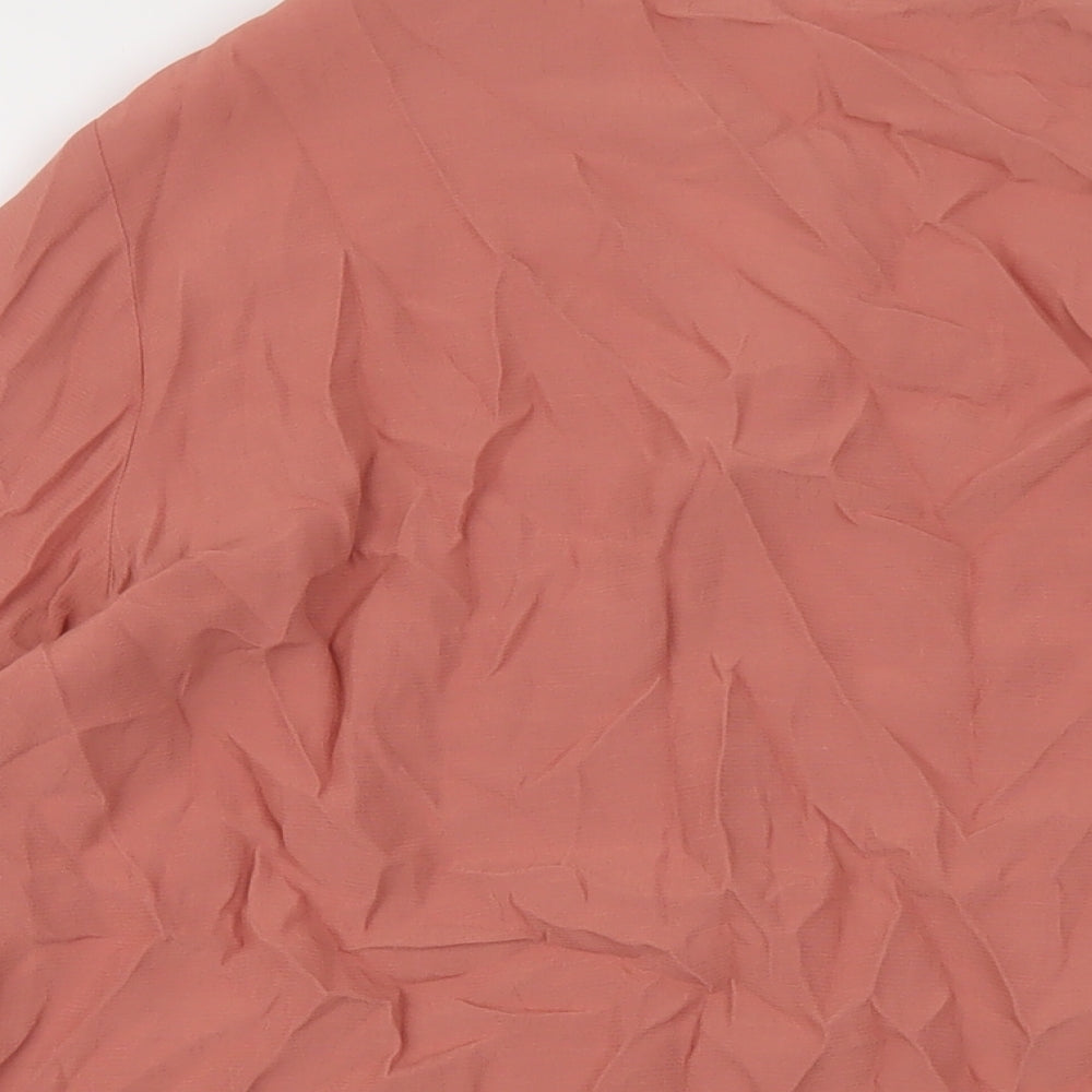 Per Una Womens Pink Viscose Basic Blouse Size 8 Mock Neck