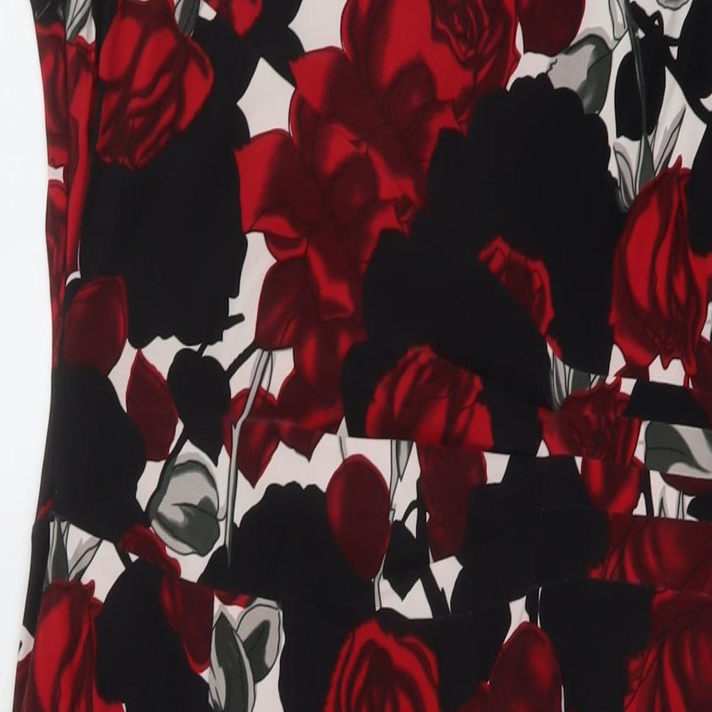 Phase Eight Womens Multicoloured Floral Polyester A-Line Size 14 V-Neck Pullover