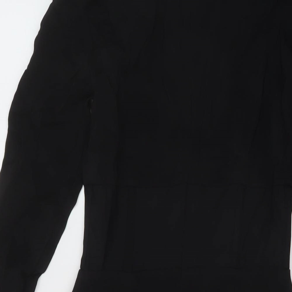 Zara Womens Black Viscose A-Line Size S Round Neck Zip