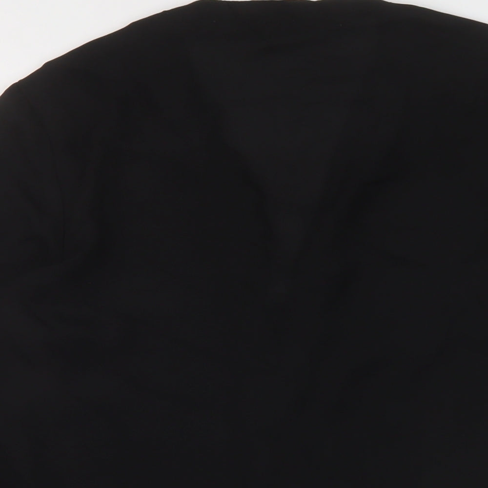 ASOS Womens Black Polyester Basic Blouse Size 12 V-Neck