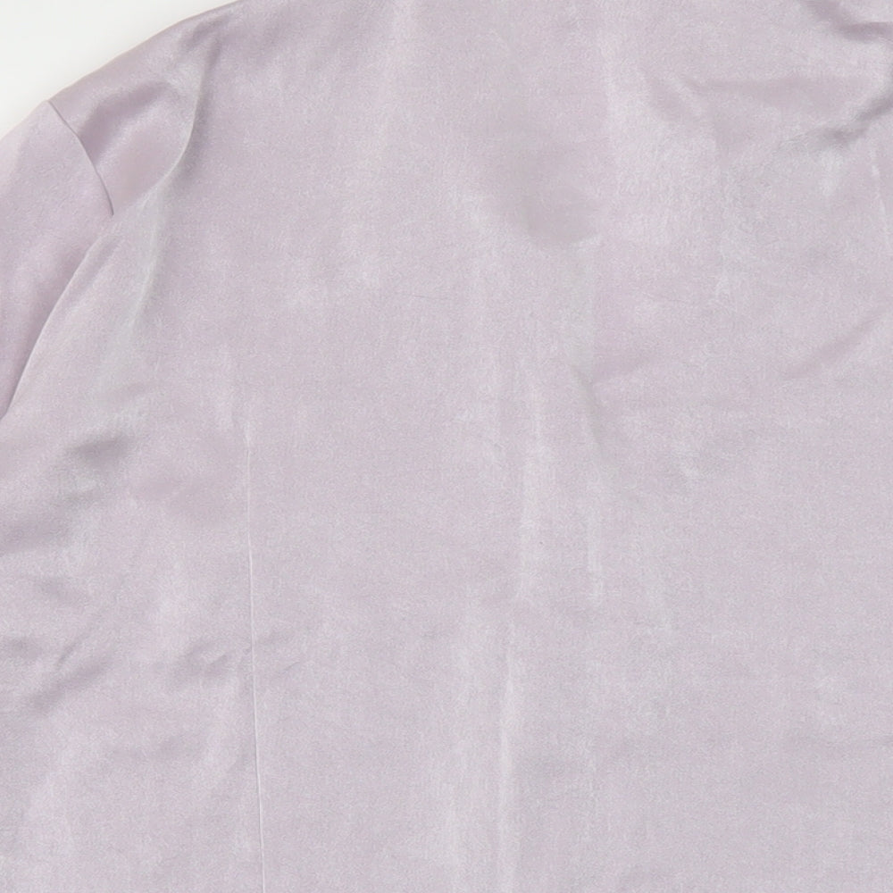 Marks & Spencer Womens Purple Polyester Basic Blouse Size 16 V-Neck