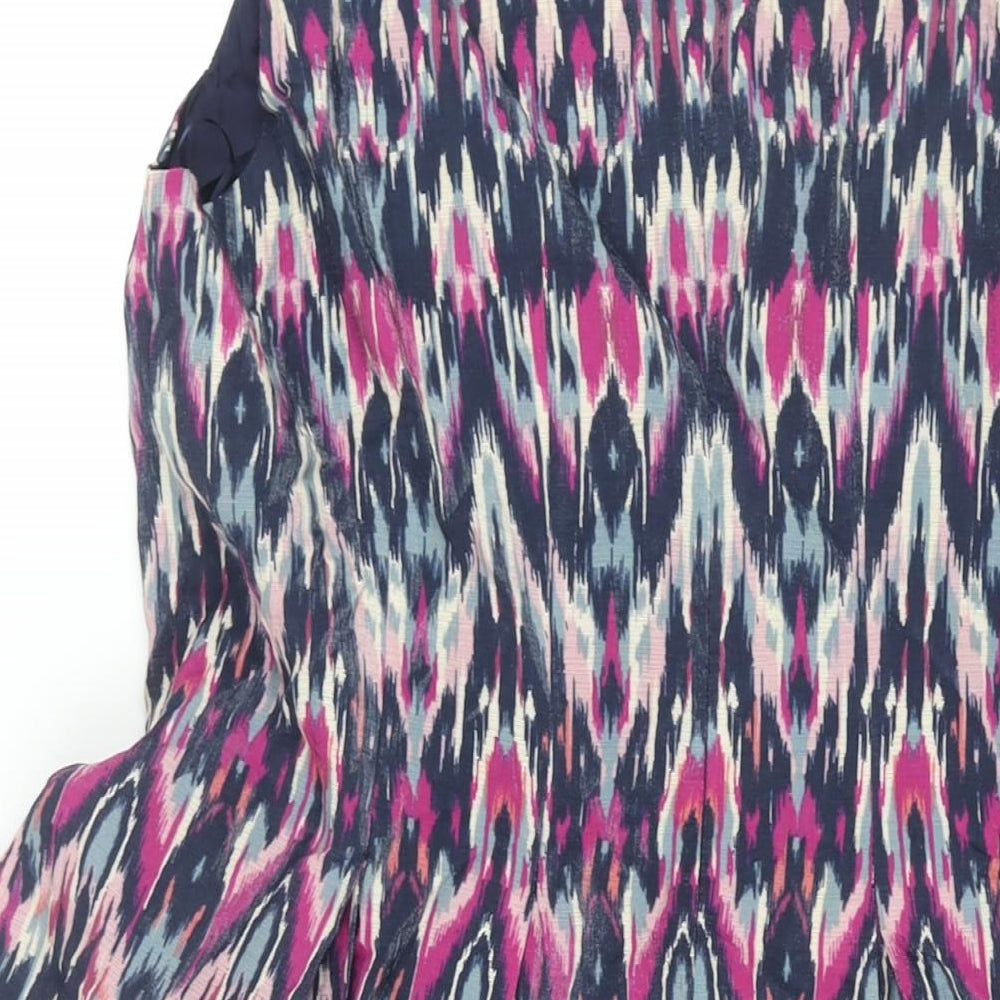 Monsaoon Womens Multicoloured Geometric Viscose Shift Size 20 Round Neck Zip