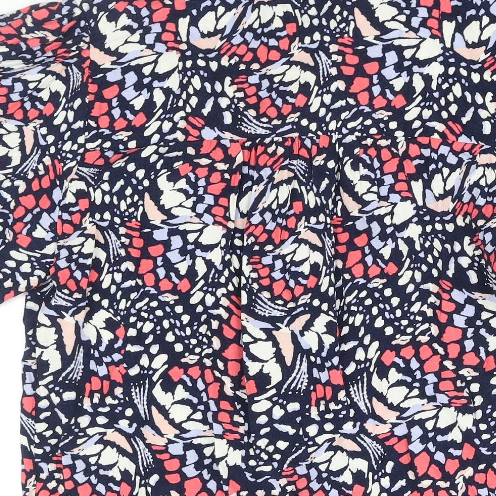Marks & Spencer Womens Multicoloured Geometric Viscose Mini Size 6 V-Neck Tie - Keyhole Neck