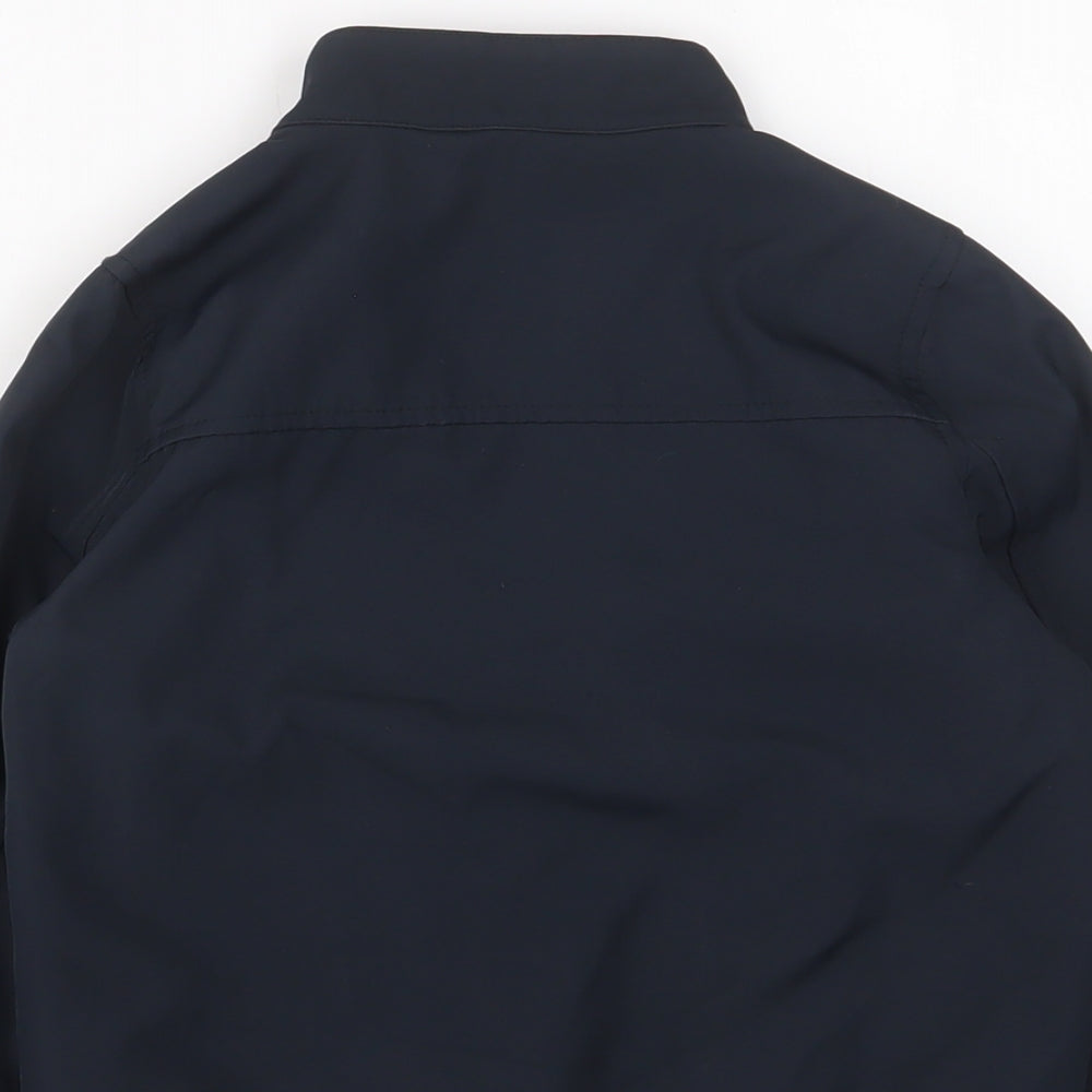 Next Boys Blue Jacket Size 6 Years Zip - Logo, Embroidered