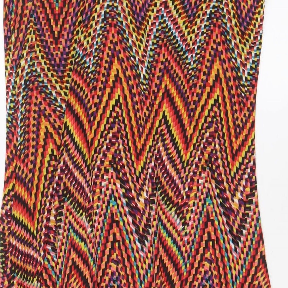 Indulgence Womens Multicoloured Geometric Polyester A-Line Size M Scoop Neck Pullover