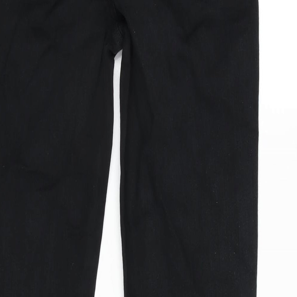 J Brand Womens Black Cotton Blend Straight Jeans Size 26 in L30 in Regular Zip - Raw Hem
