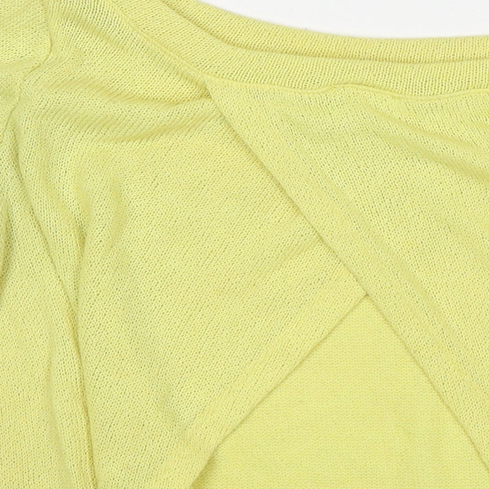 River Island Womens Yellow Round Neck Polyester Pullover Jumper Size 6