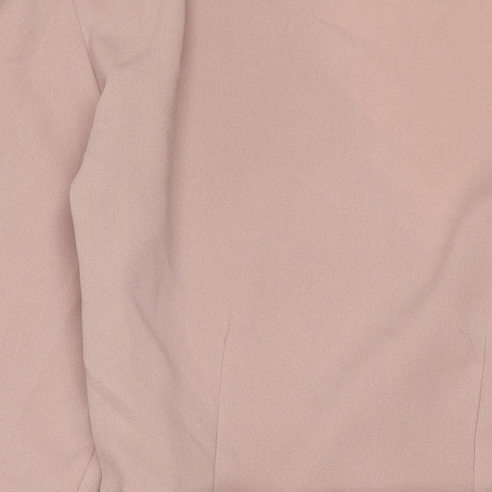 Topshop Womens Beige Polyester Wrap Dress Size 6 V-Neck Tie