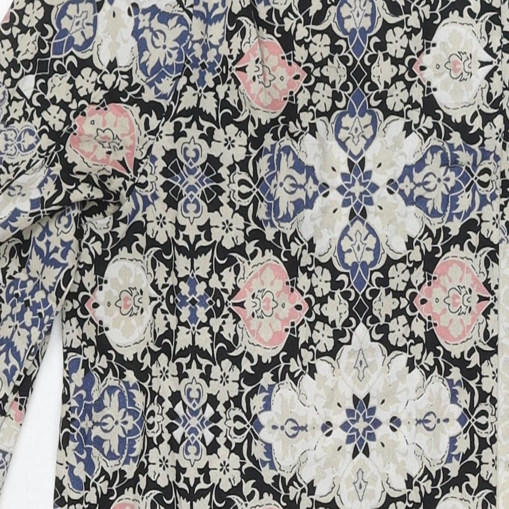 Topshop Womens Multicoloured Geometric Polyester A-Line Size 10 Round Neck Zip