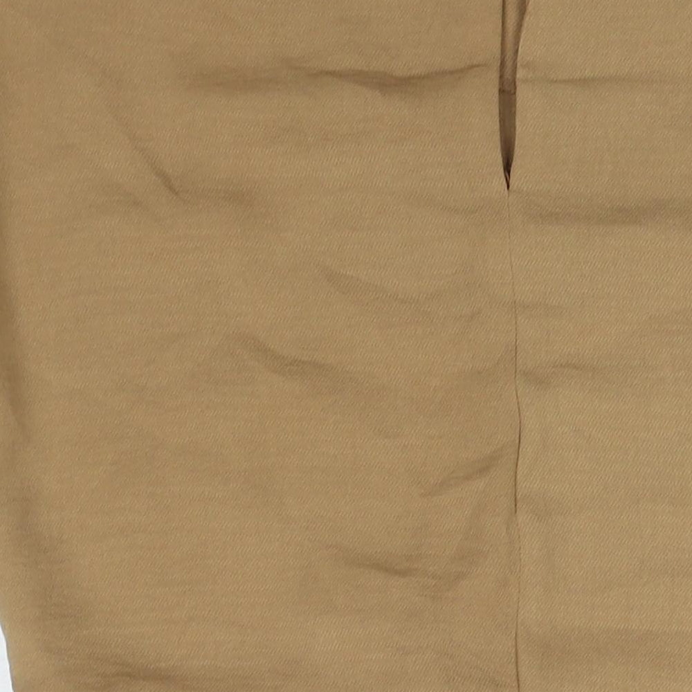 New Look Womens Beige Polyester T-Shirt Dress Size 8 Round Neck Zip