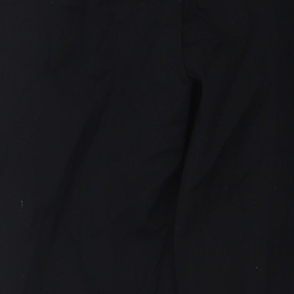 Next Womens Black Polyester Trousers Size 6 L27 in Regular Zip