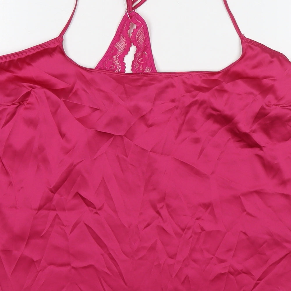 Marks & Spencer Womens Pink Polyester Camisole Tank Size M Round Neck