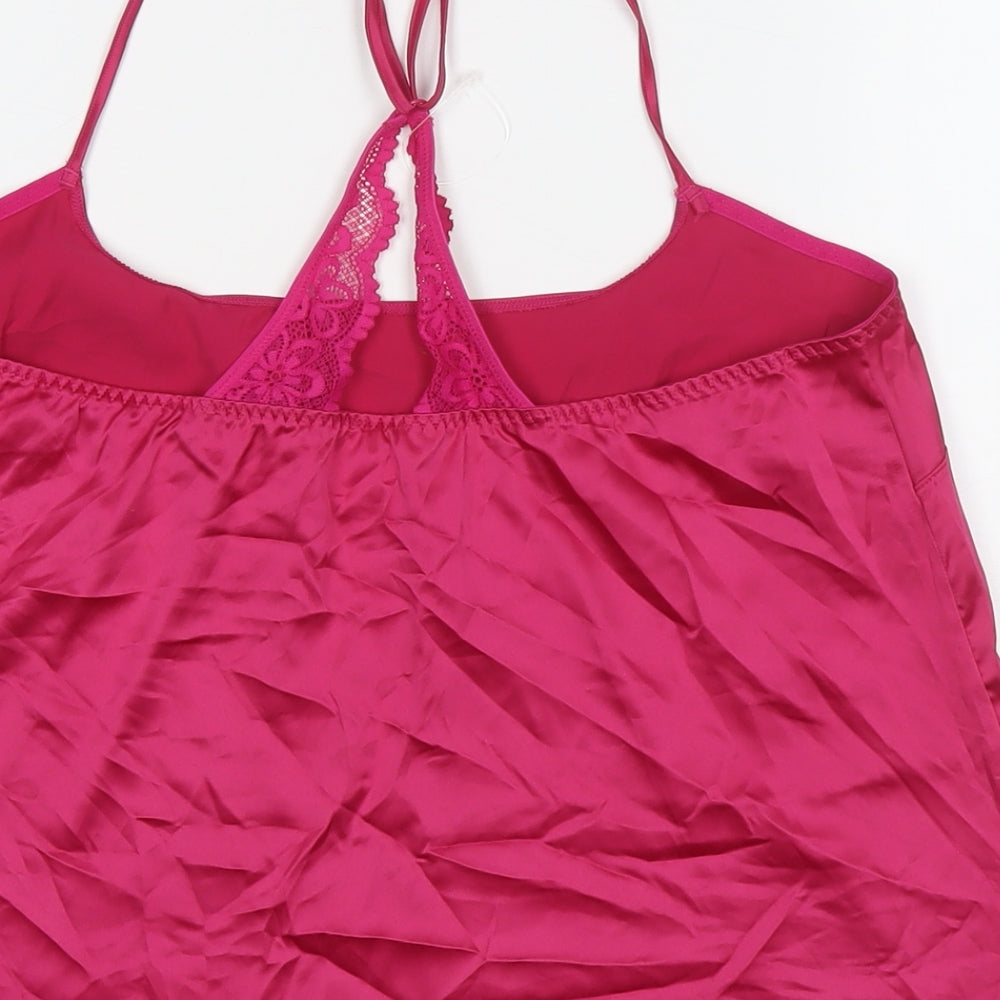 Marks & Spencer Womens Pink Polyester Camisole T-Shirt Size M Round Neck
