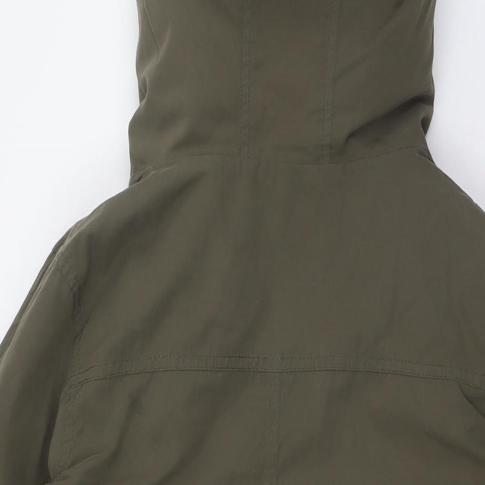 Oasis Womens Green Parka Coat Size S Zip - Removable Lining