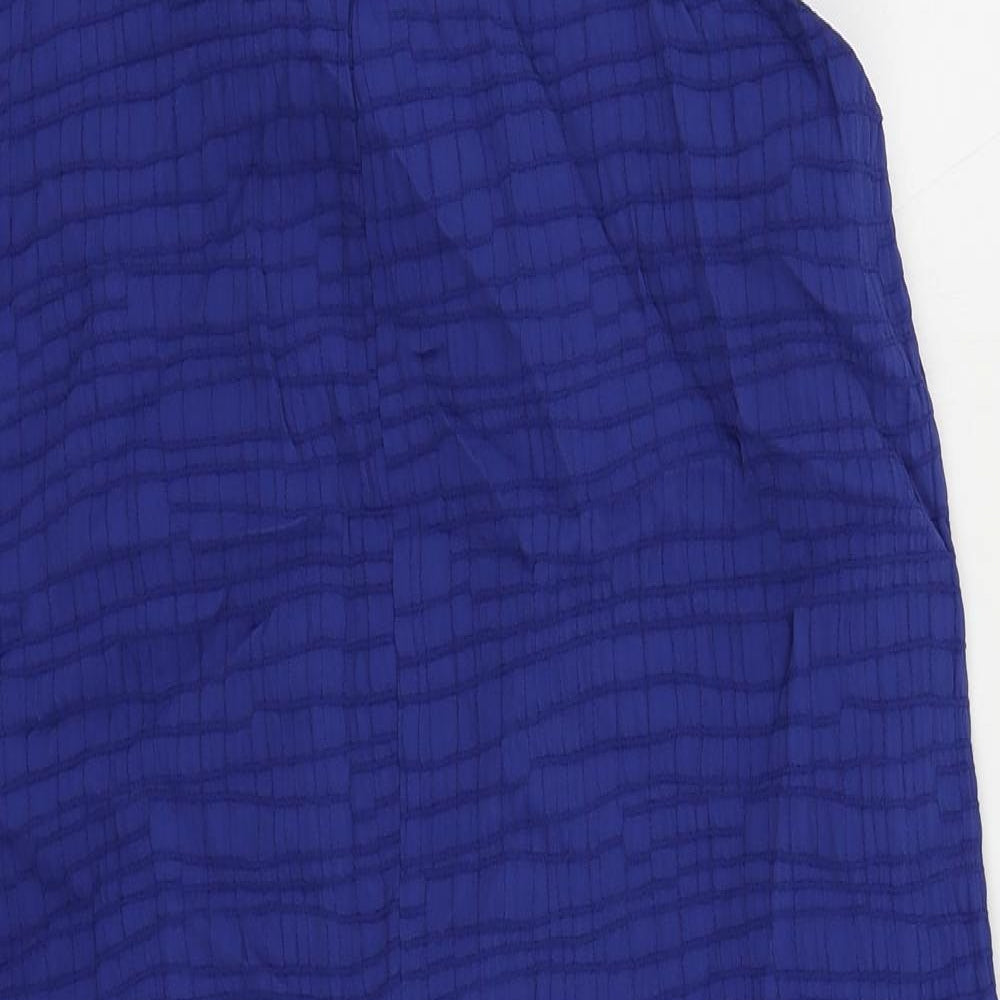 Country Casuals Womens Blue Polyester Shift Size 16 Round Neck Zip - Lined