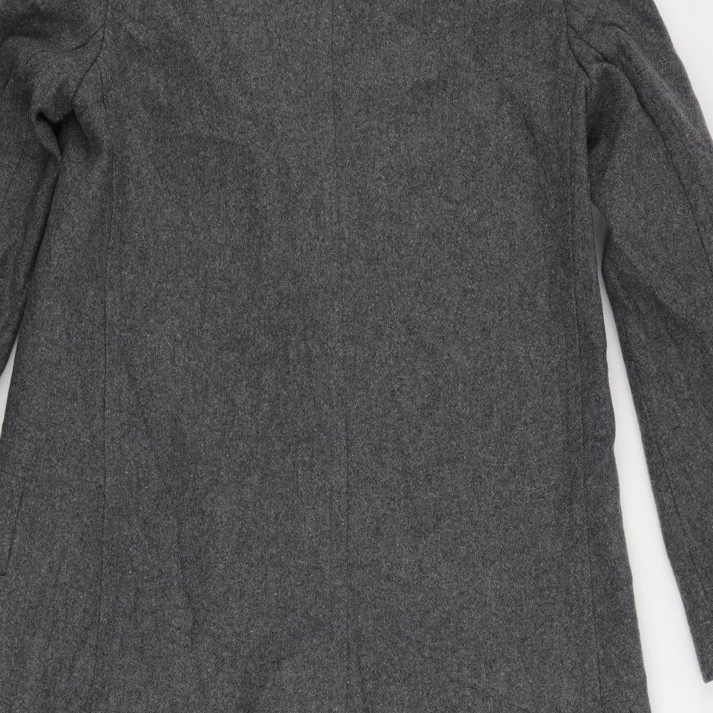 French Connection Womens Grey Overcoat Coat Size 10 Button