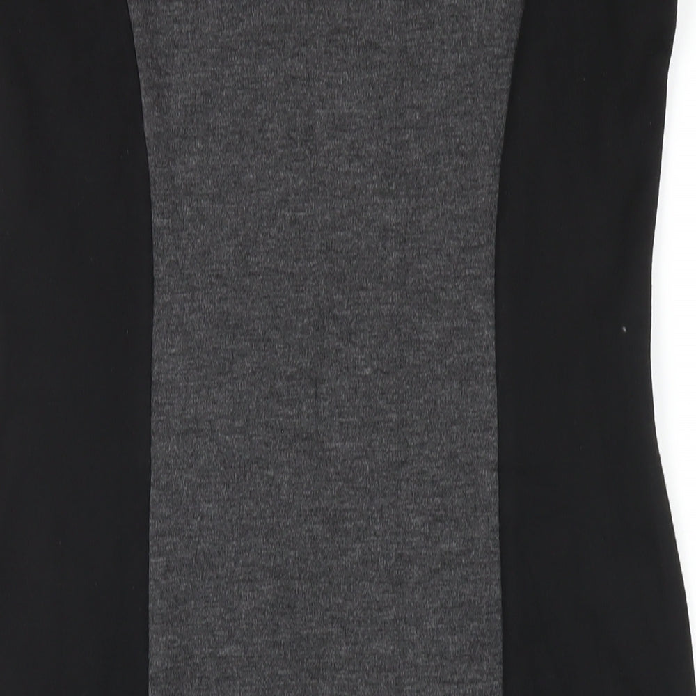 Wallis Womens Black Polyester Bodycon Size 12 Scoop Neck Pullover