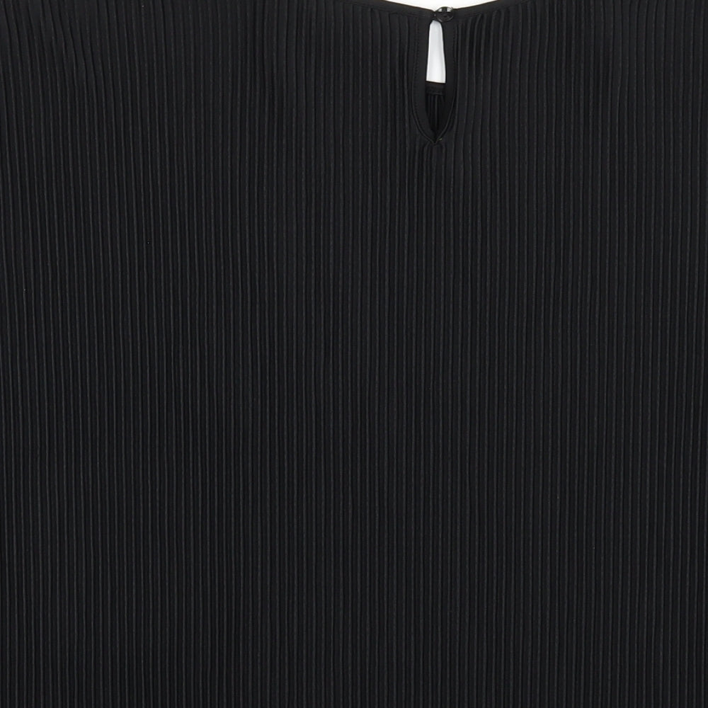 Marks & Spencer Womens Black Polyester Basic T-Shirt Size 12 Round Neck
