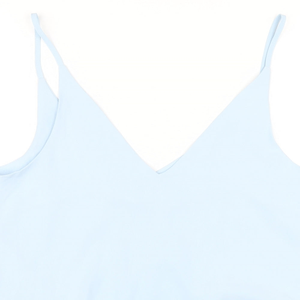 ASOS Womens Blue Polyester Camisole T-Shirt Size 10 V-Neck
