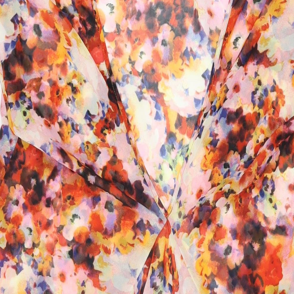 Topshop Womens Multicoloured Floral Polyester Basic Blouse Size 12 Round Neck
