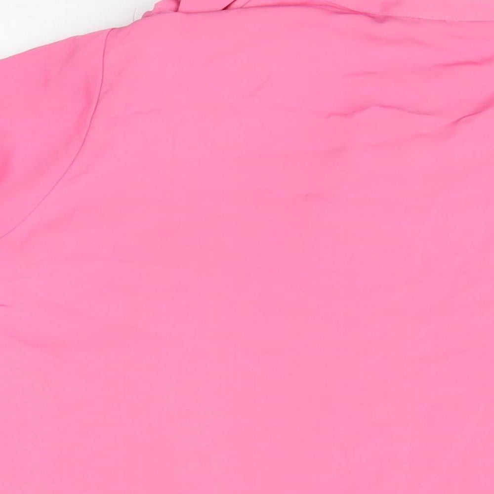 JUNAROSE Womens Pink Polyester Basic Blouse Size 28 Round Neck