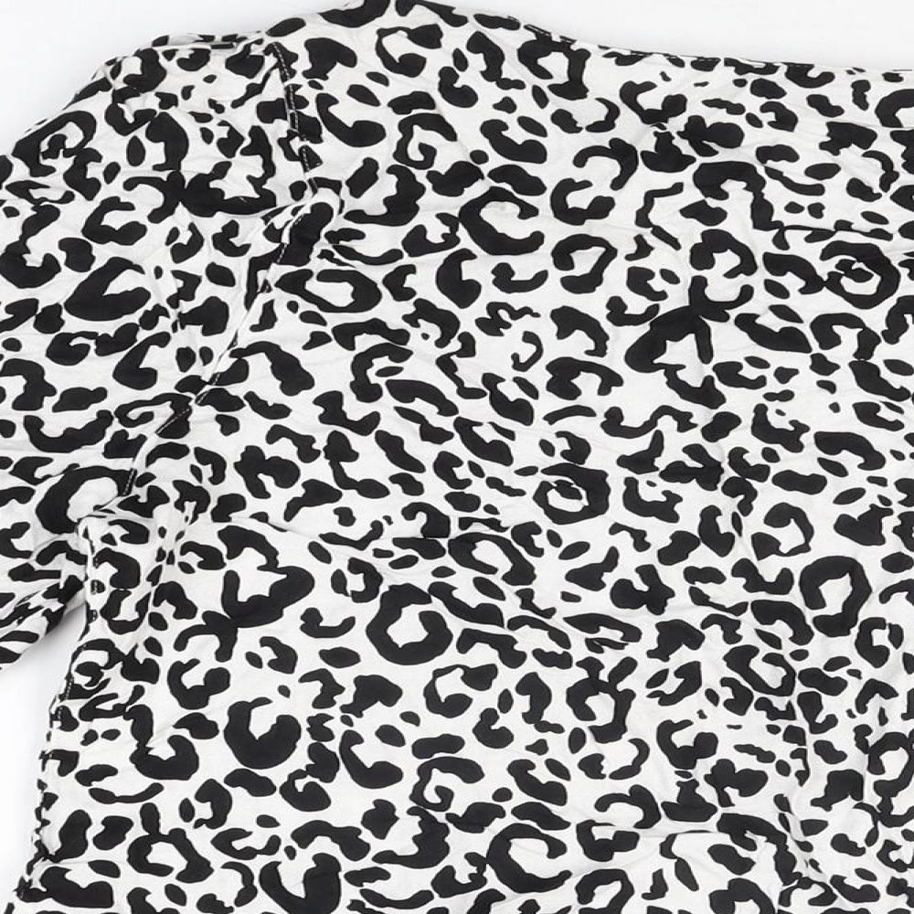 Per Una Womens White Animal Print Viscose Basic Blouse Size 12 V-Neck