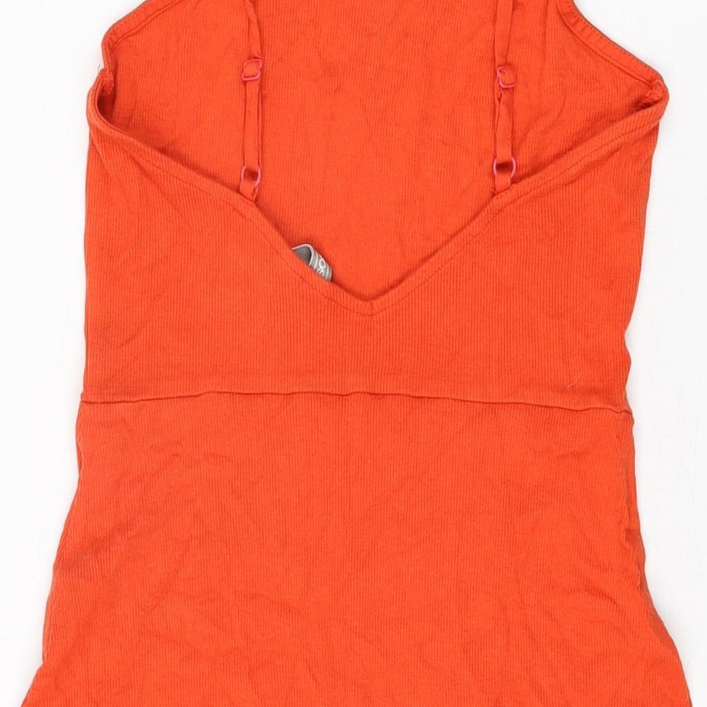 ASOS Womens Orange Modal Mini Size 10 Square Neck Pullover