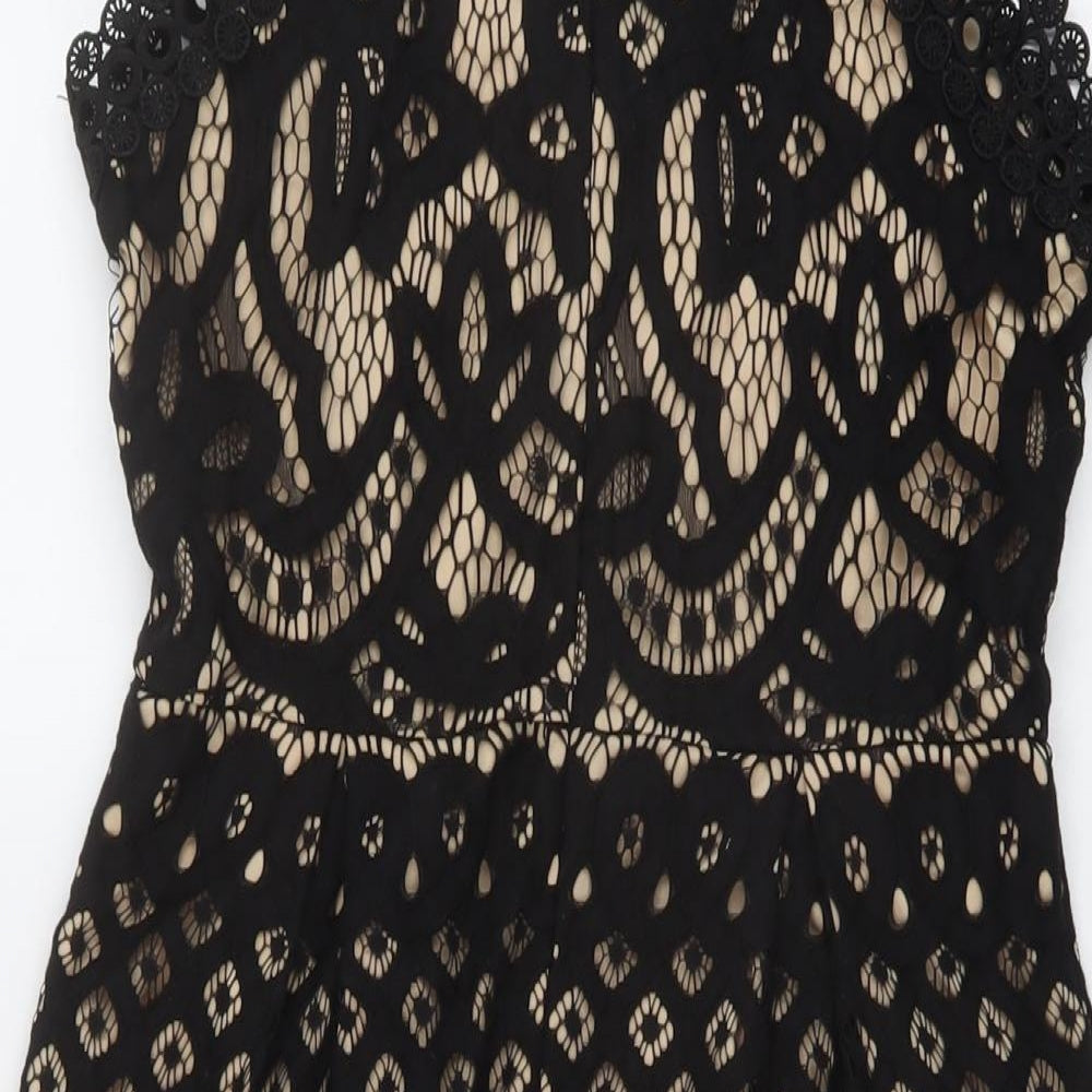 Stella Womens Black Nylon A-Line Size 10 V-Neck Zip
