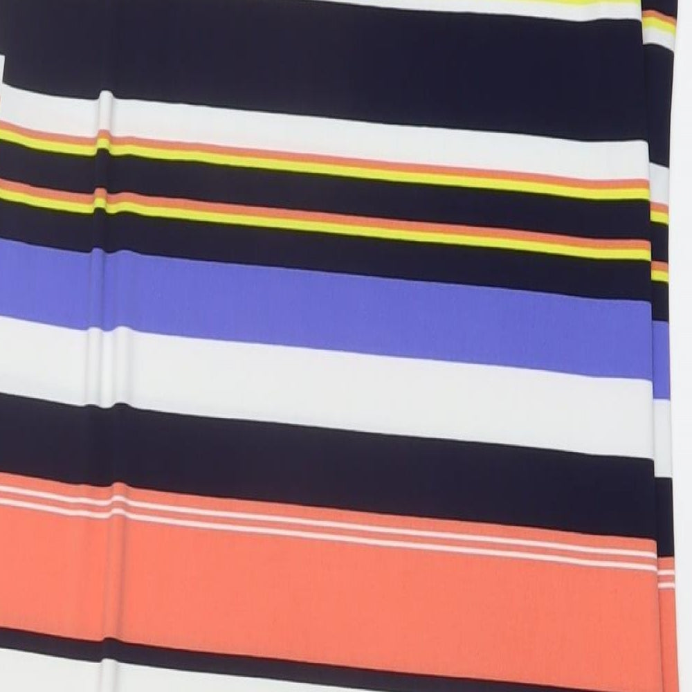 Kaleidoscope Womens Multicoloured Striped Polyester A-Line Size 14 Round Neck Pullover
