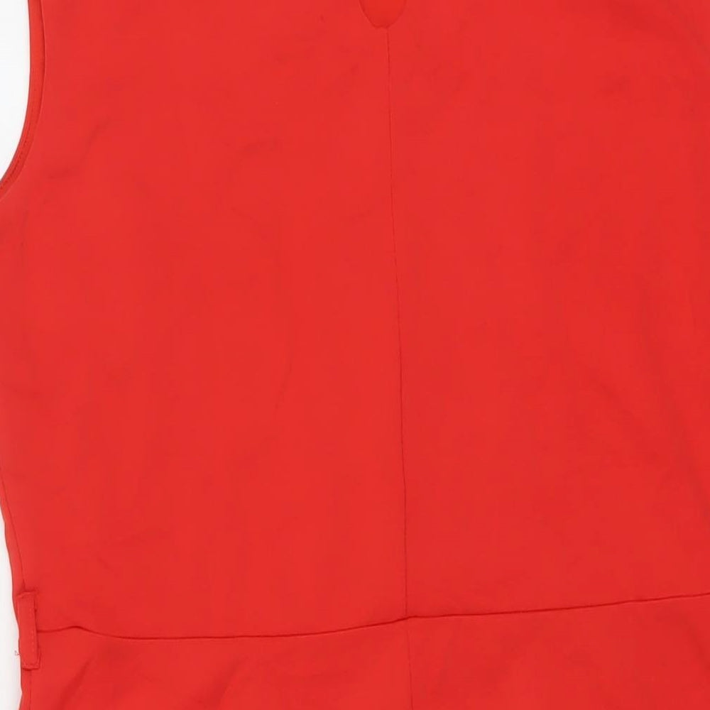 Soyuth Womens Red Viscose A-Line Size 16 Round Neck Button