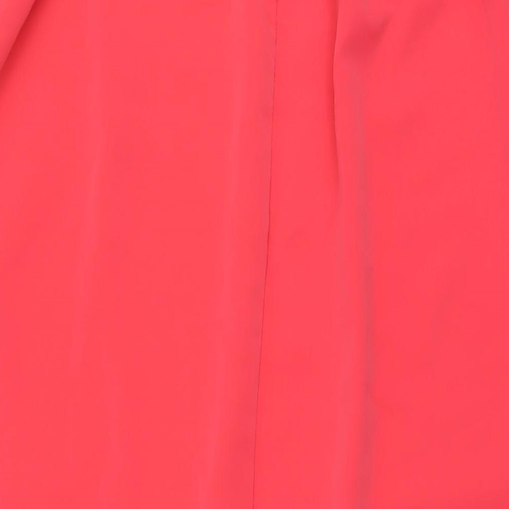 Topshop Womens Pink Polyester A-Line Skirt Size 16 Zip