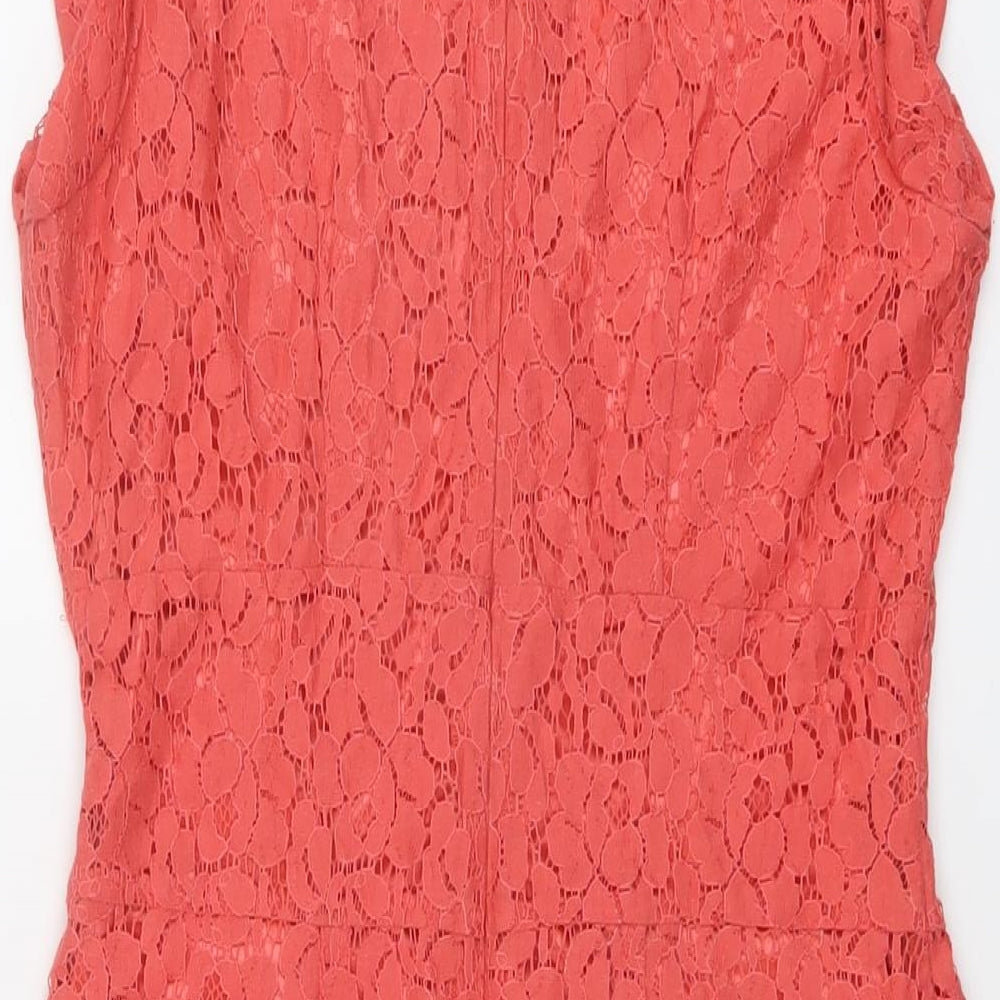 Apricot Womens Orange Cotton A-Line Size 10 Round Neck Zip