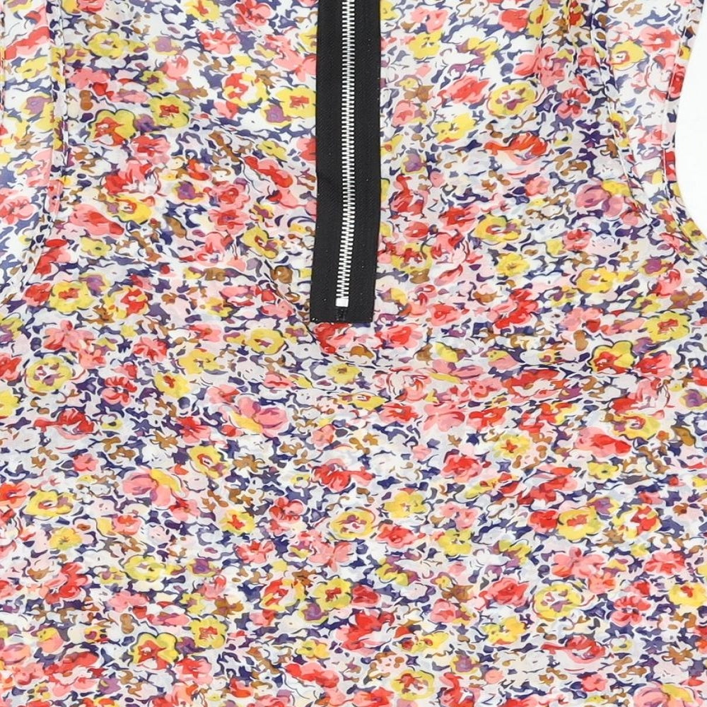 Cameo Rose Womens Multicoloured Geometric Polyester Camisole Blouse Size 14 Scoop Neck - Floral Print