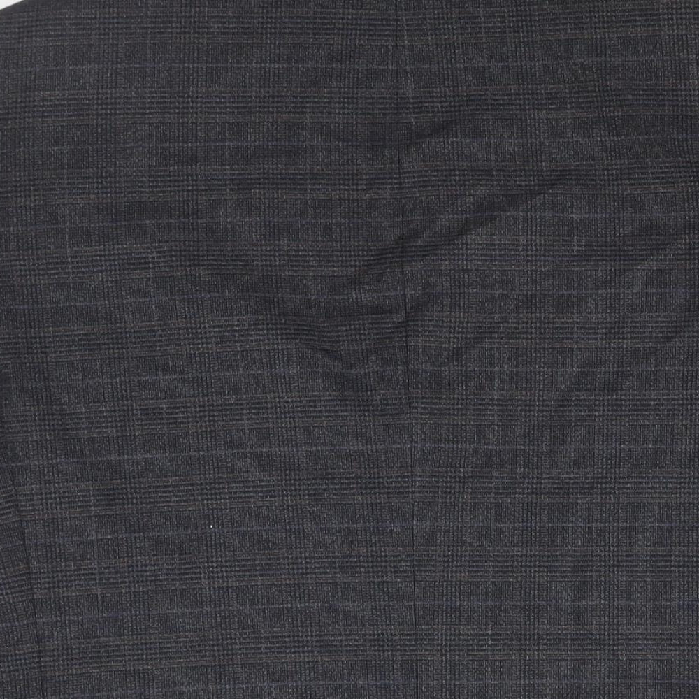 Marks & Spencer Mens Blue Check Polyester Jacket Suit Jacket Size 42 Regular