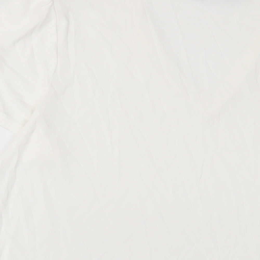 Marks & Spencer Womens White Polyester Basic T-Shirt Size 18 V-Neck