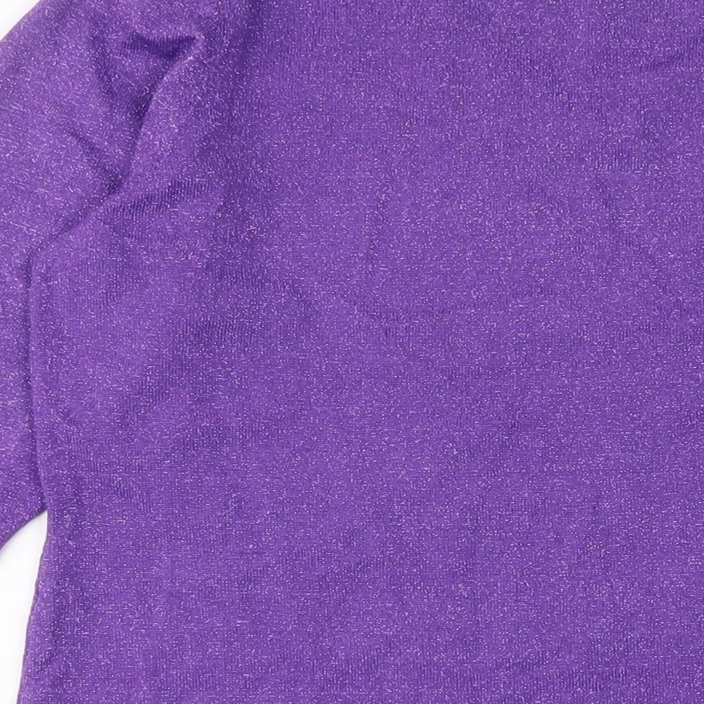 Michele Hope Womens Purple V-Neck Viscose Pullover Jumper Size 14 - 14/16