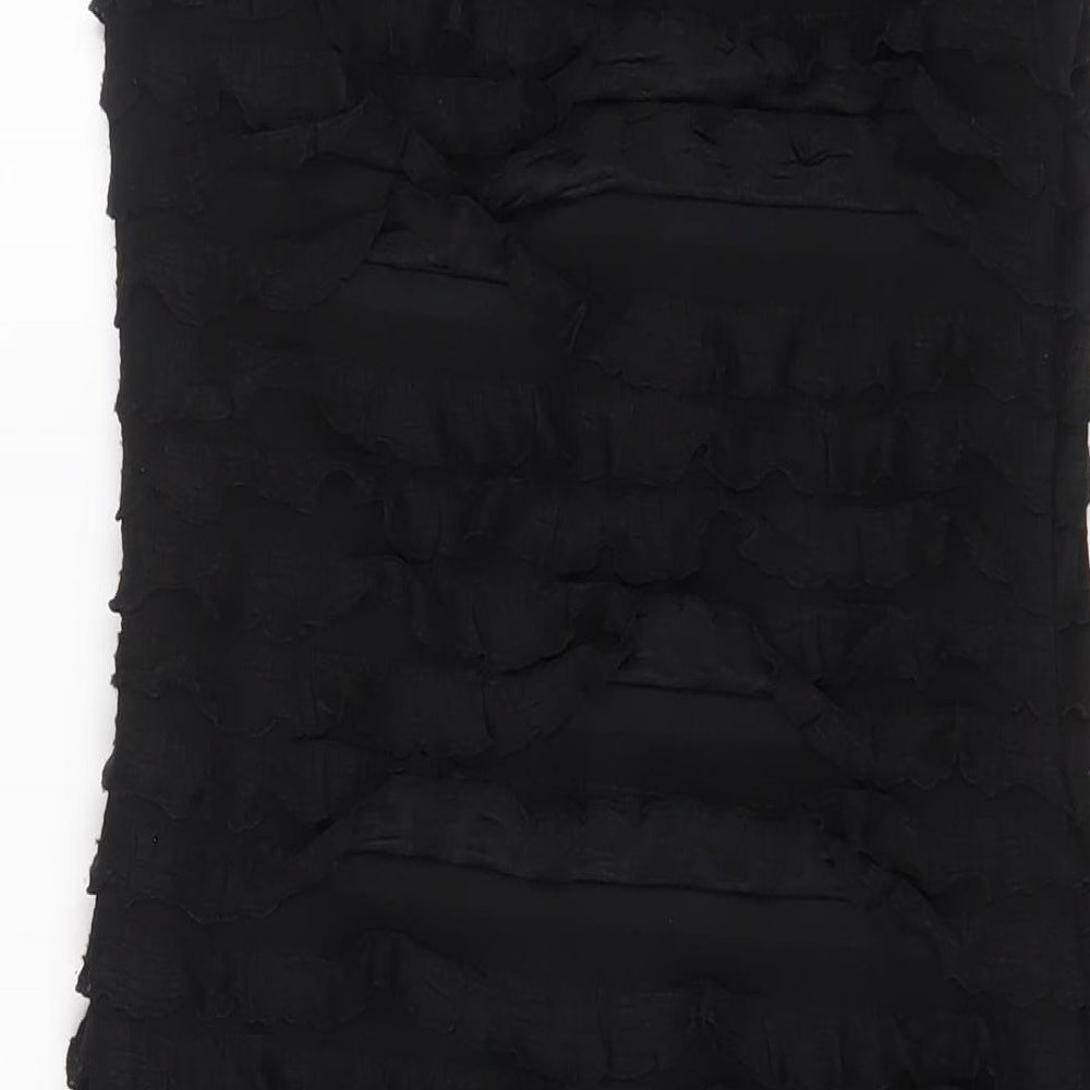 JS Boutique Womens Black Polyester A-Line Size 8 Square Neck Zip