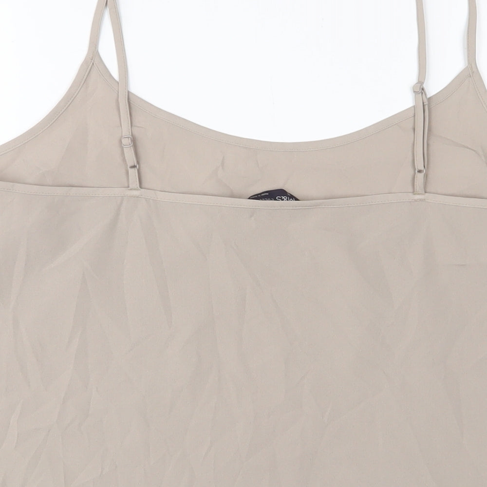 Marks & Spencer Womens Brown Polyester Camisole Tank Size 18 Scoop Neck