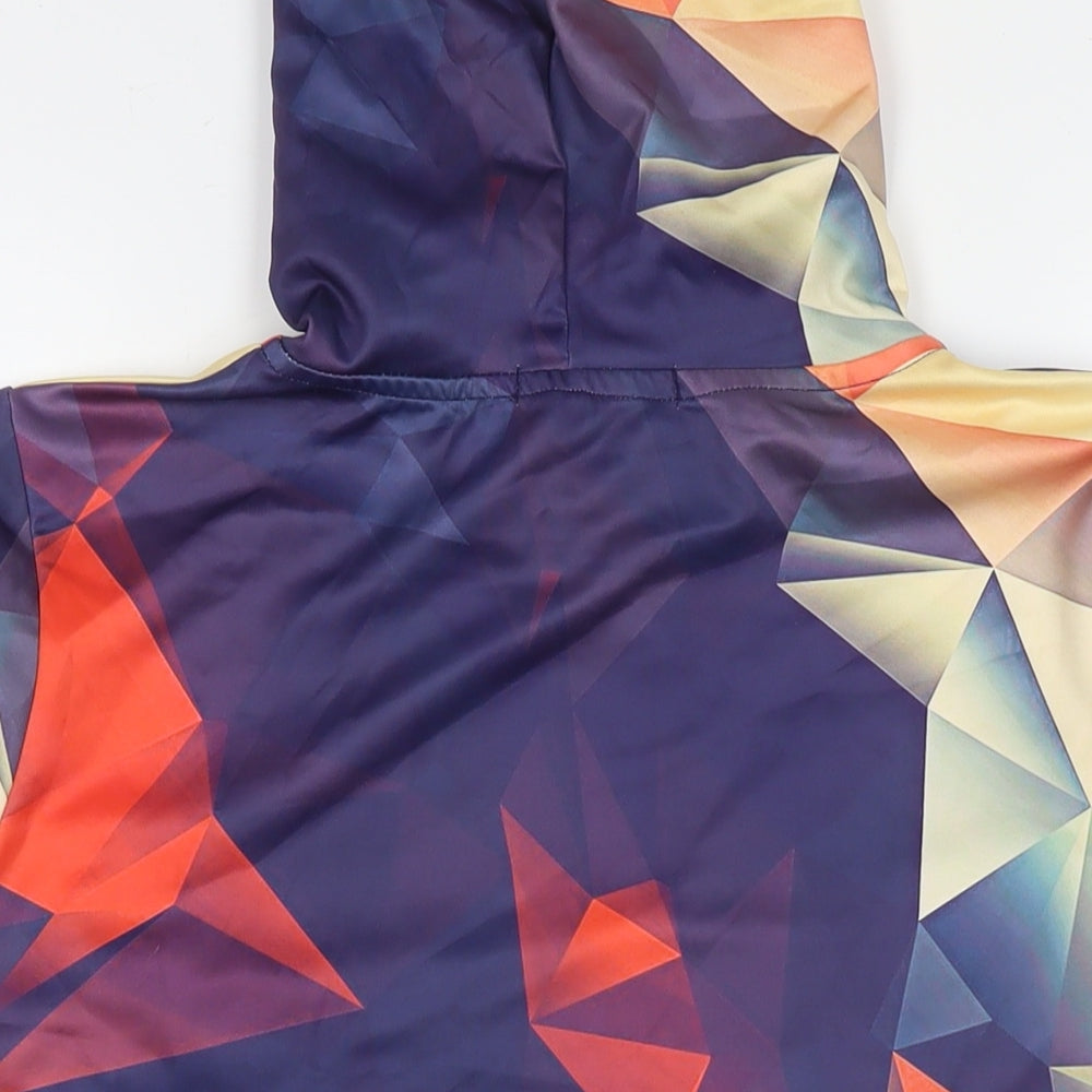 Mr. Bao Long & Mis.Go Mens Multicoloured Geometric Polyester Pullover Hoodie Size L