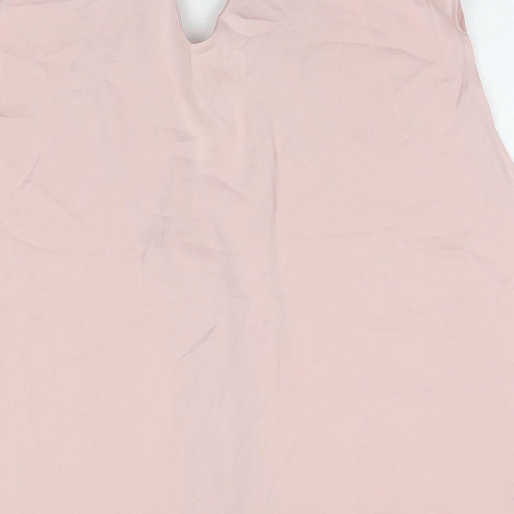 Marks & Spencer Womens Pink Polyester Basic Tank Size 18 V-Neck