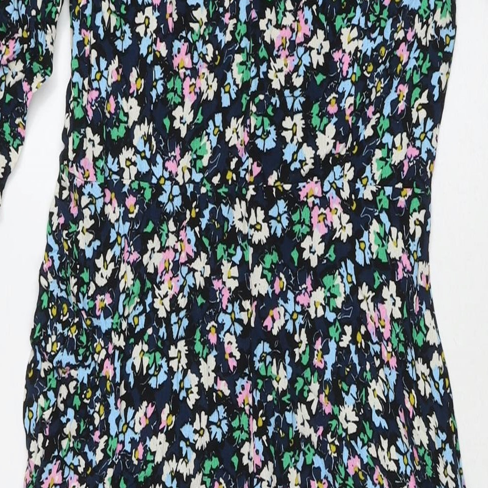 Marks & Spencer Womens Multicoloured Floral Viscose Maxi Size 8 Round Neck Zip