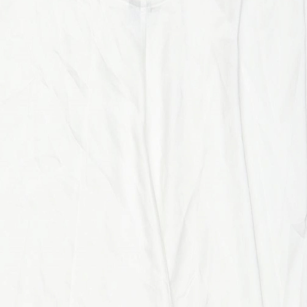 ASOS Womens White Polyester Maxi Size 12 V-Neck Pullover - Side Slit(s)