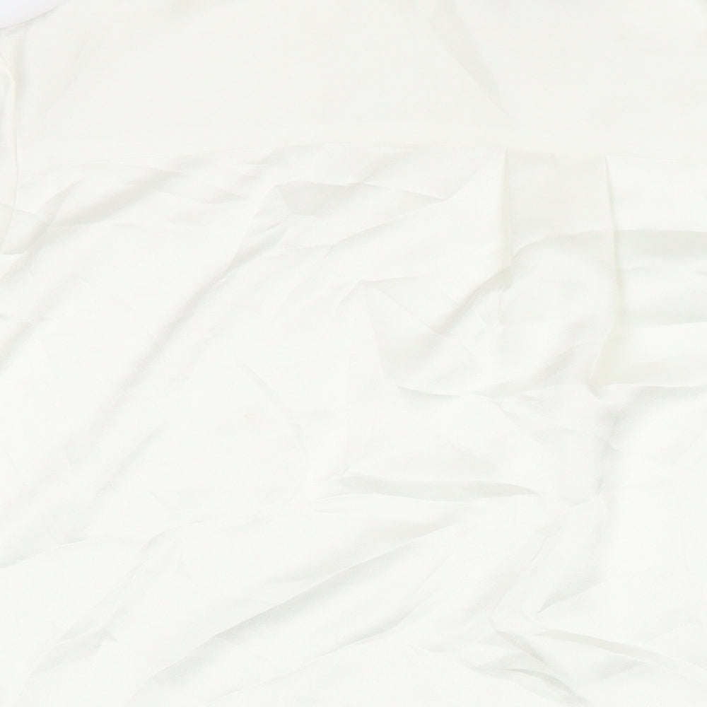 Marks & Spencer Womens White Polyester Basic Button-Up Size 12 Collared