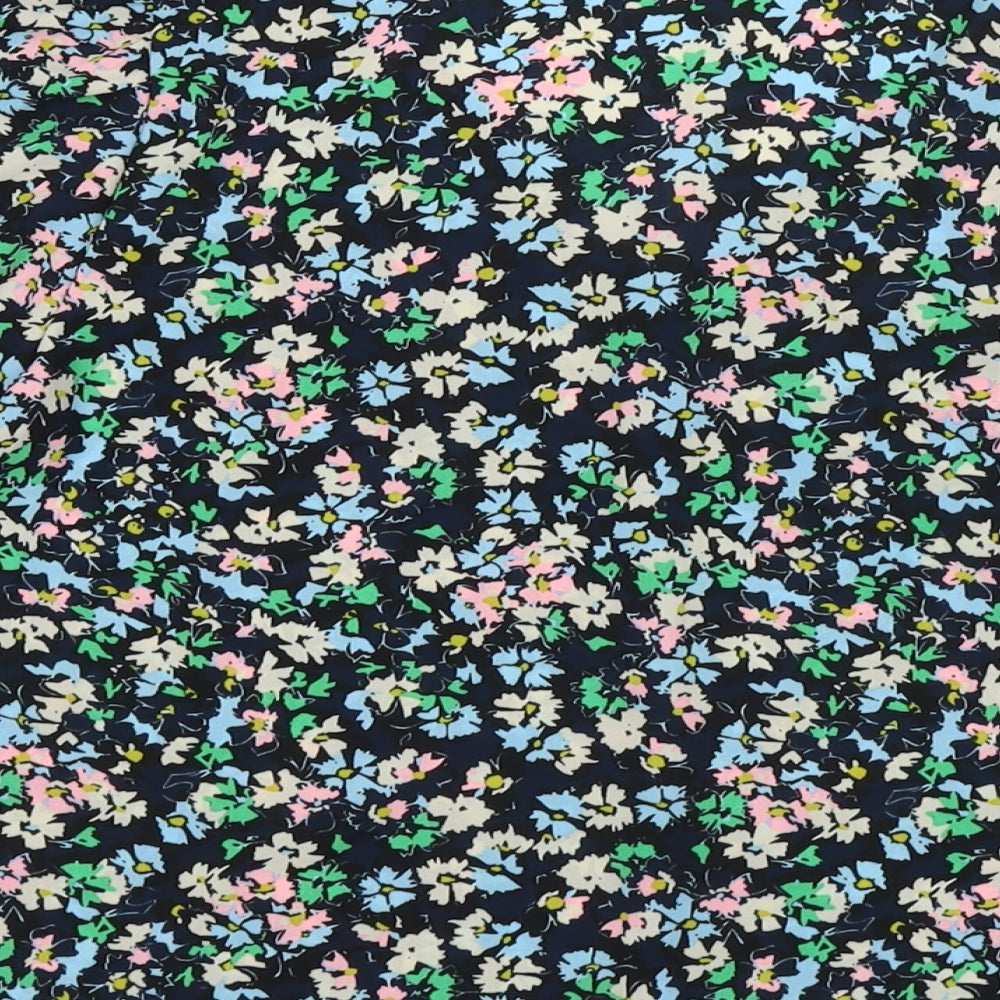 Marks & Spencer Womens Multicoloured Floral Polyester Basic Blouse Size 10 Round Neck