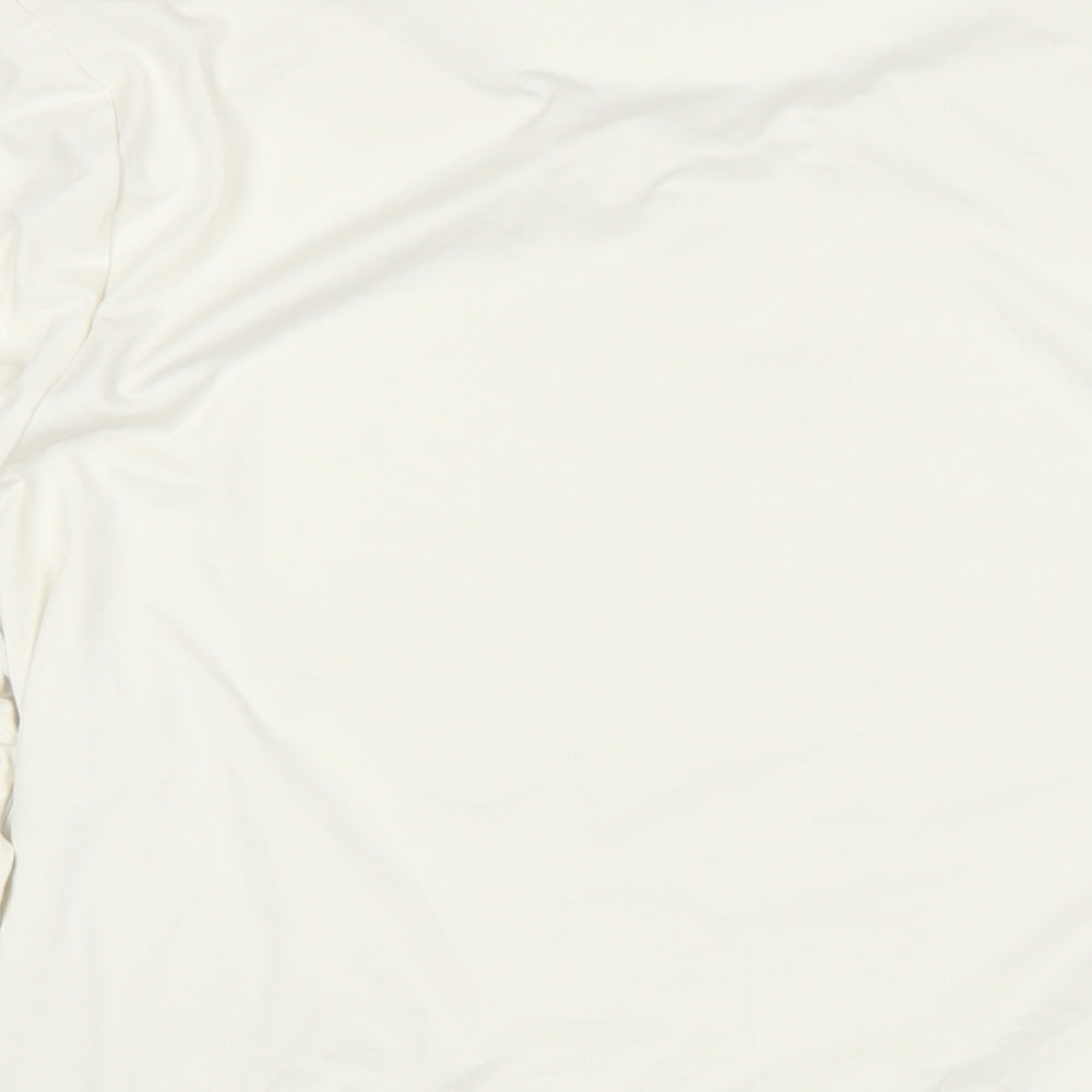 Marks & Spencer Womens White Polyester Basic Blouse Size 24 Round Neck
