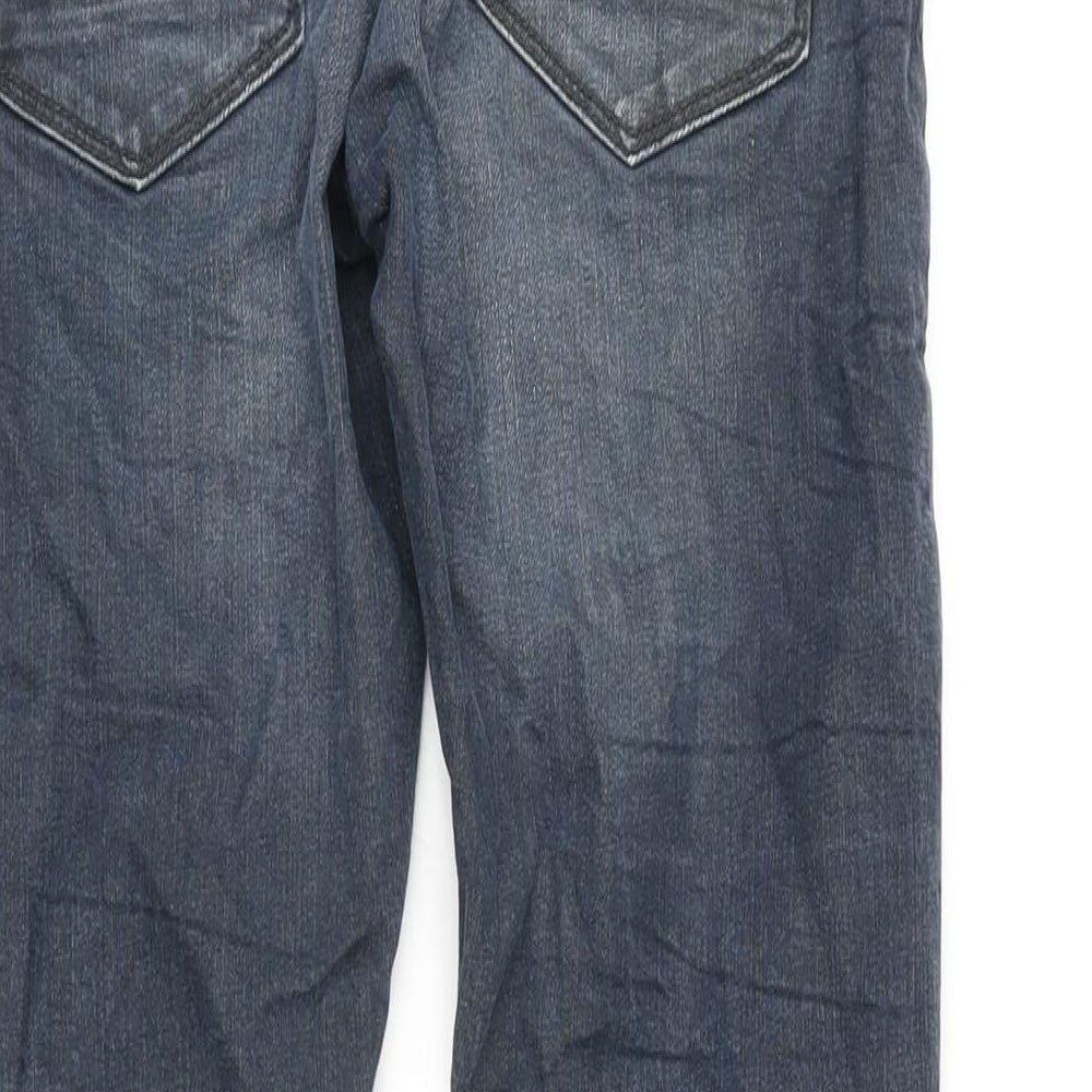 Next Mens Blue Cotton Blend Skinny Jeans Size 30 in L29 in Regular Zip