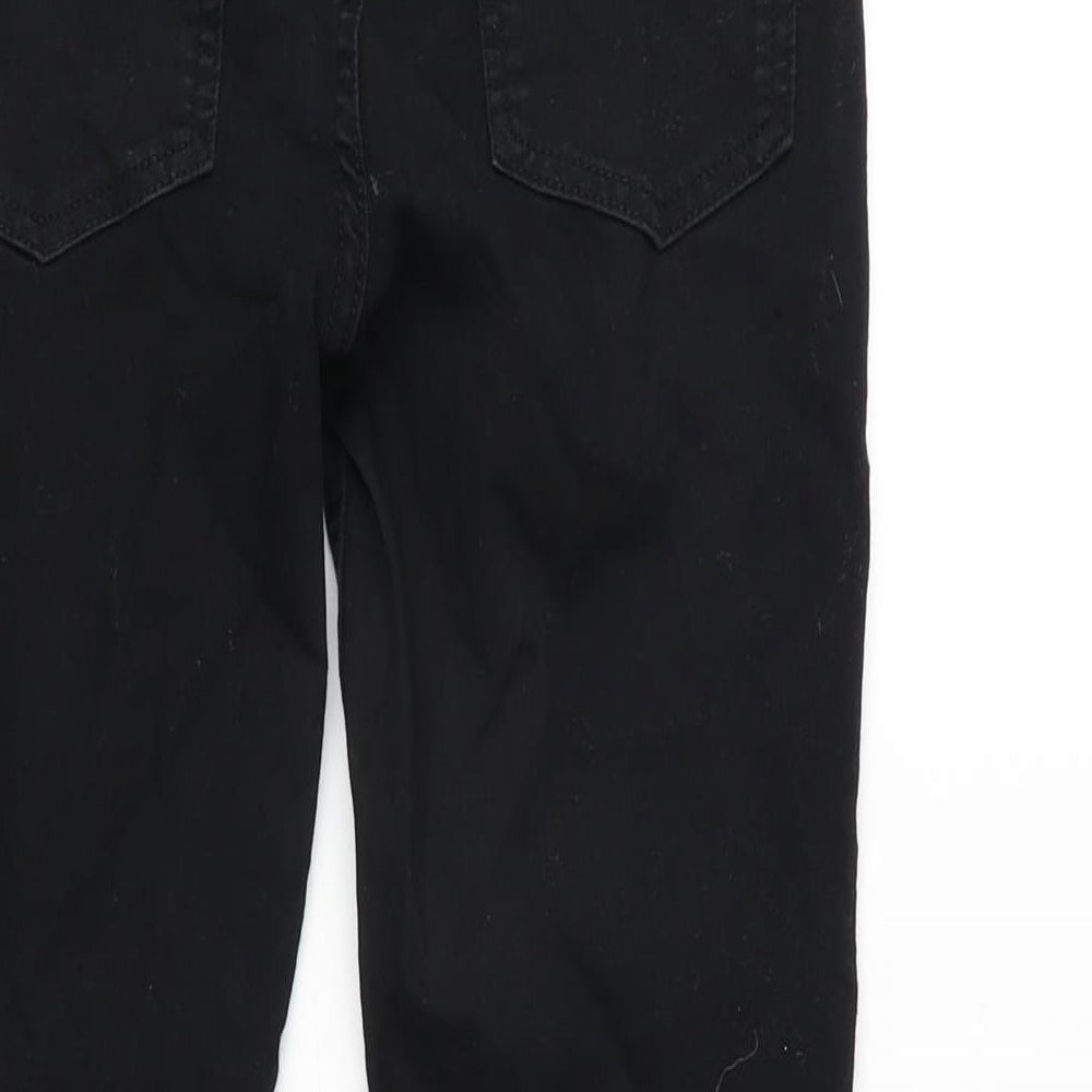 Marks & Spencer Womens Black Cotton Blend Skinny Jeans Size 10 L24.5 in Regular Zip